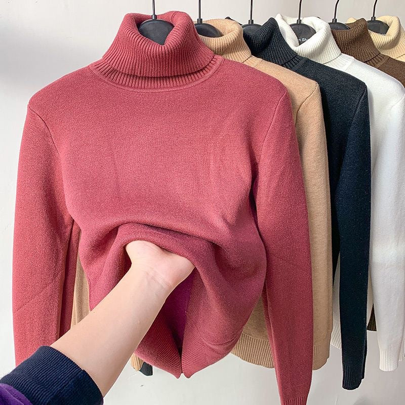 Women's Winter Fleece-Lined Turtleneck Sweater – BN