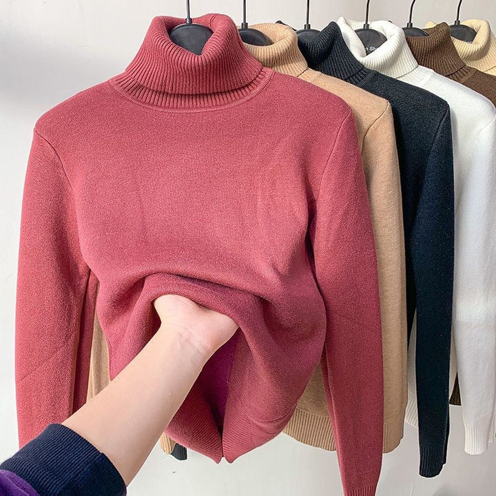 Women's Winter Fleece-Lined Turtleneck Sweater – BN