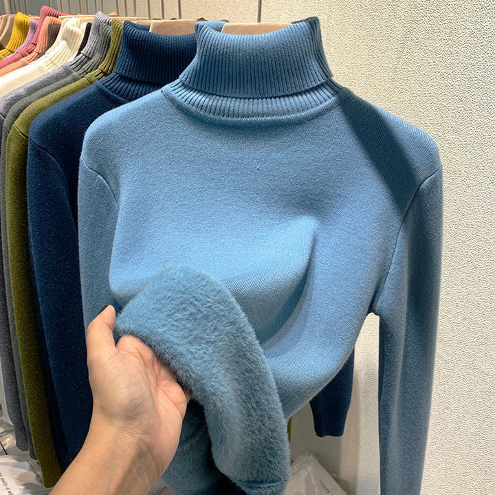 Women's Winter Fleece-Lined Turtleneck Sweater – BN