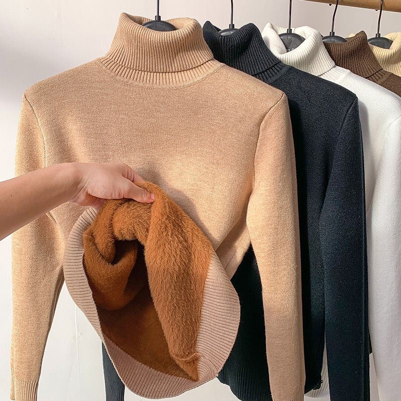 Women's Winter Fleece-Lined Turtleneck Sweater – BN
