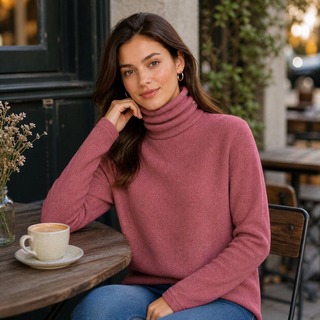 Women's Tailored Roll Neck Cashmere Blend Sweater – Office Style – BN