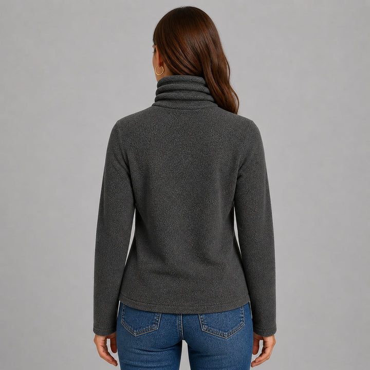 Women's Tailored Roll Neck Cashmere Blend Sweater – Office Style – BN