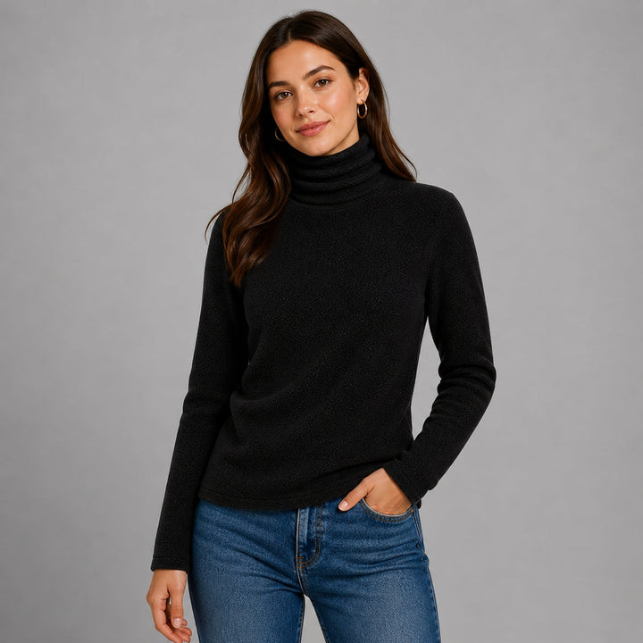 Women's Tailored Roll Neck Cashmere Blend Sweater – Office Style – BN