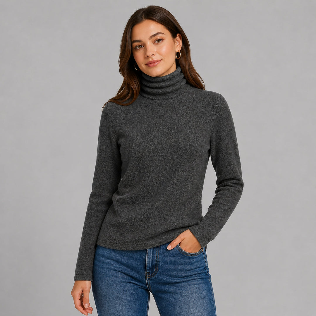 Women's Tailored Roll Neck Cashmere Blend Sweater – Office Style – BN