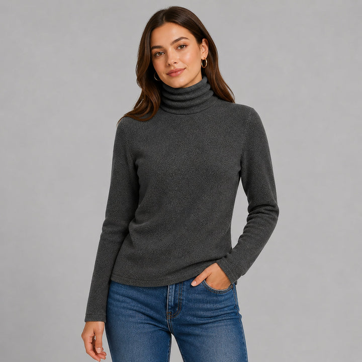 Women's Tailored Roll Neck Cashmere Blend Sweater – Office Style – BN