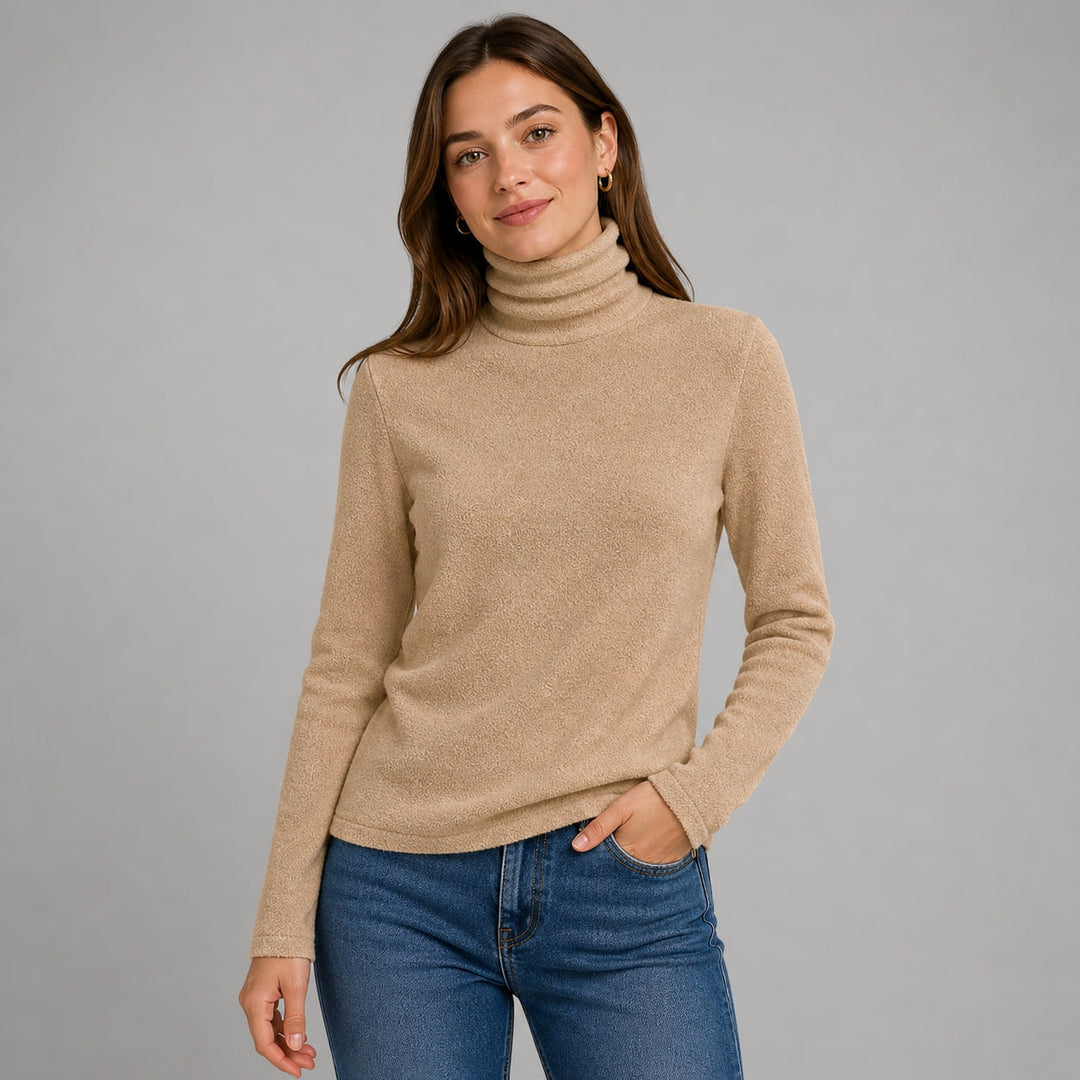 Women's Tailored Roll Neck Cashmere Blend Sweater – Office Style – BN