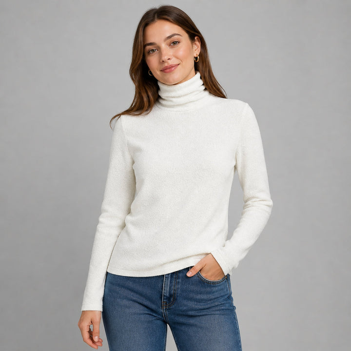 Women's Tailored Roll Neck Cashmere Blend Sweater – Office Style – BN