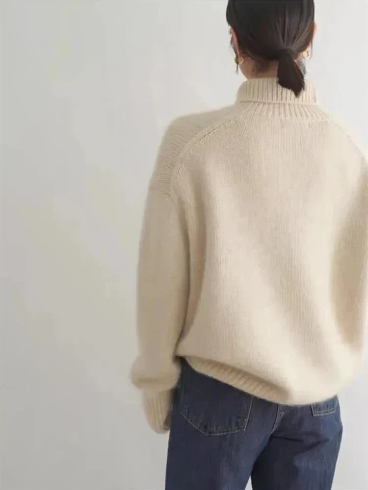 Women's Classic Winter Polyester Turtleneck - BN