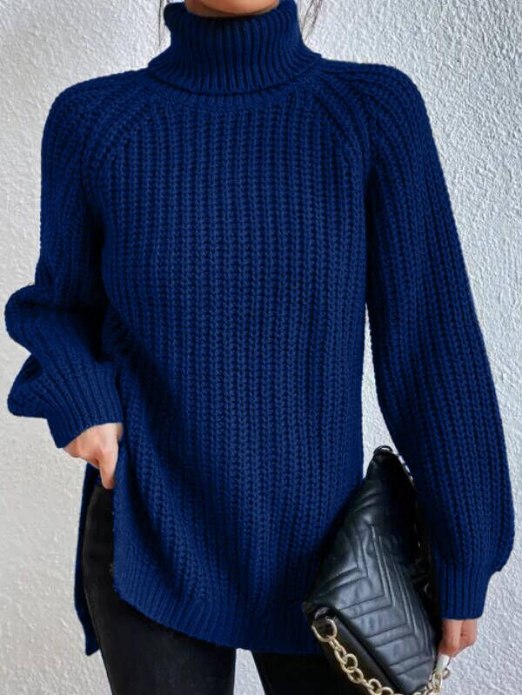 Women's Loose Fit Turtleneck Sweater – Winter Collection – BN