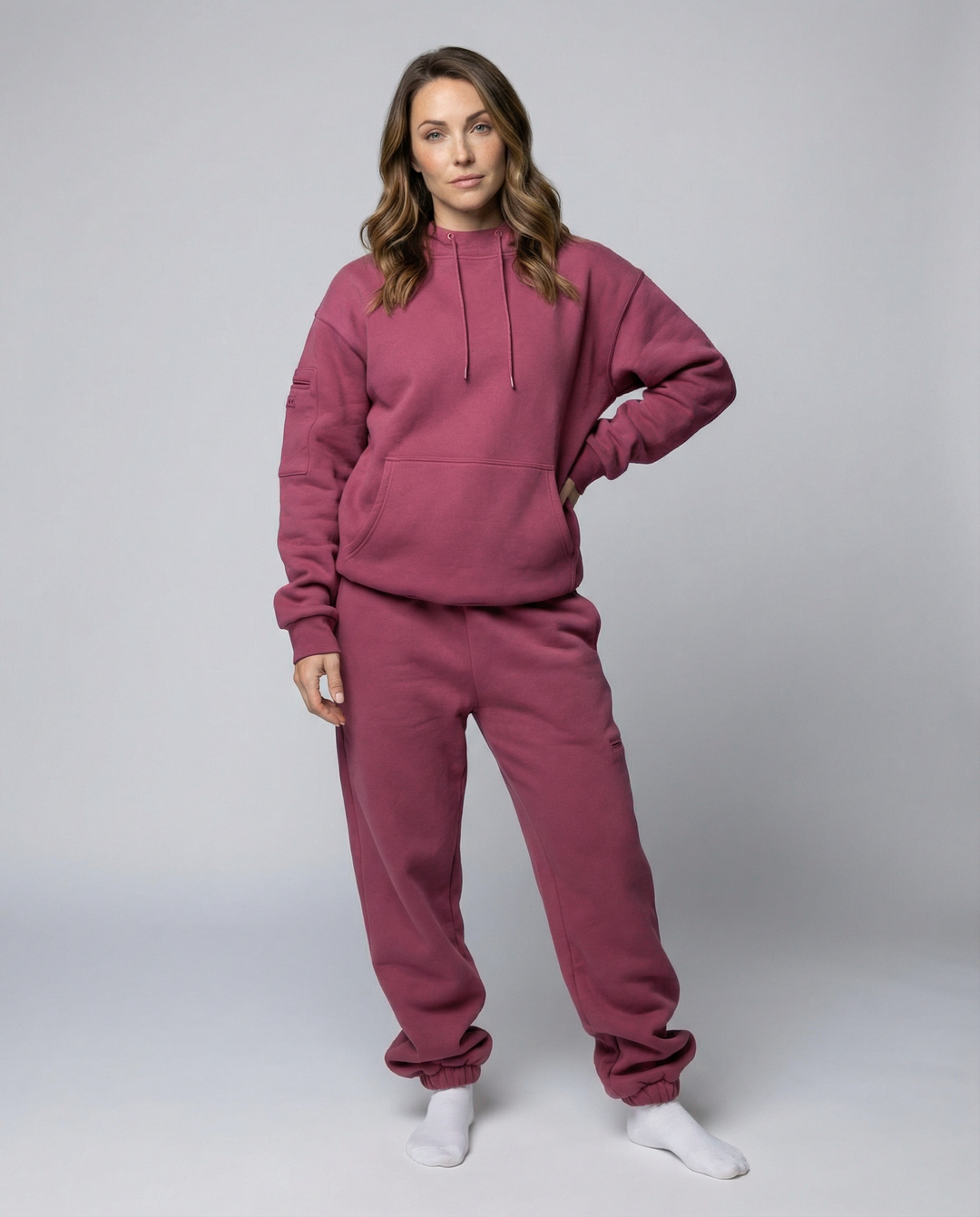 Women's Cotton Blend Travel Hoodie with Eye Mask – Casual Style – BN