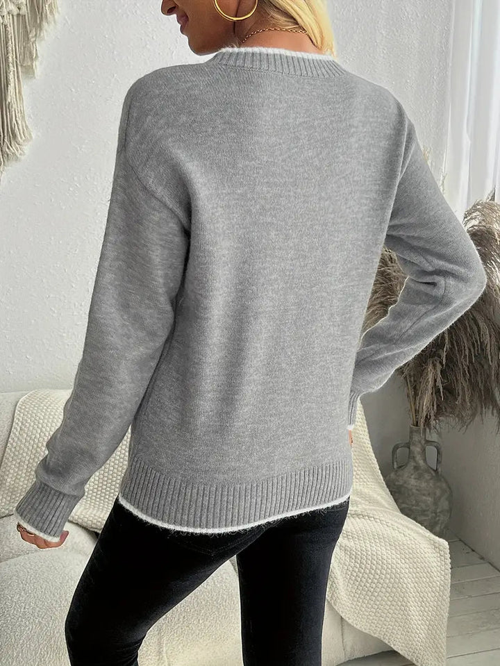 Women's Winter Sweater with Snowflake Design – BN