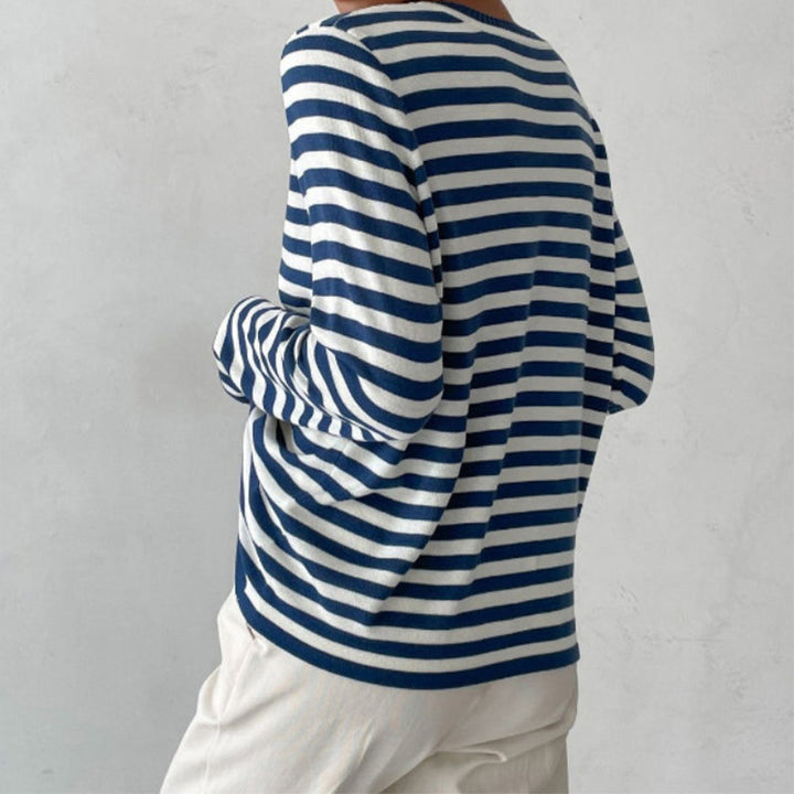 Women's Winter Knitted Striped Sweater – BN