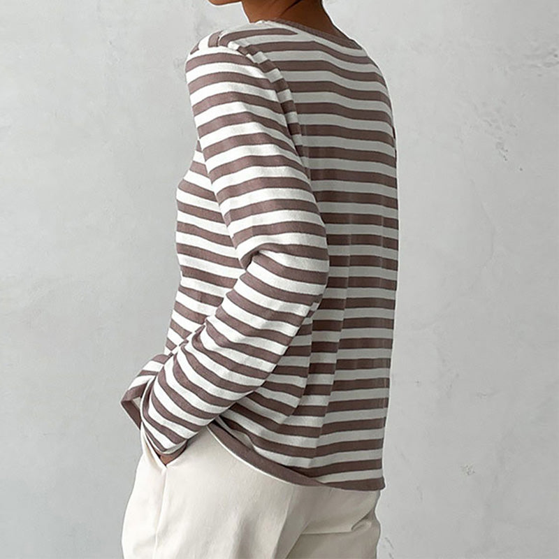 Women's Winter Knitted Striped Sweater – BN