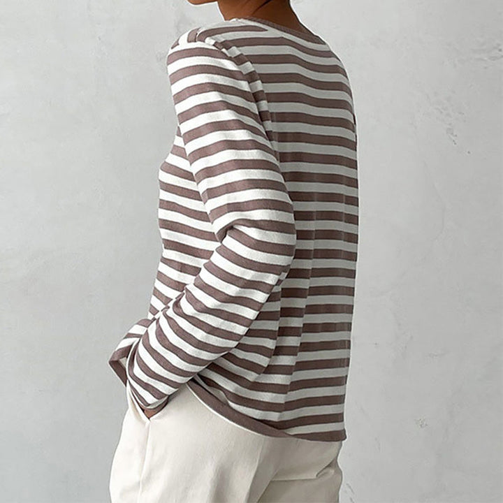 Women's Winter Knitted Striped Sweater – BN