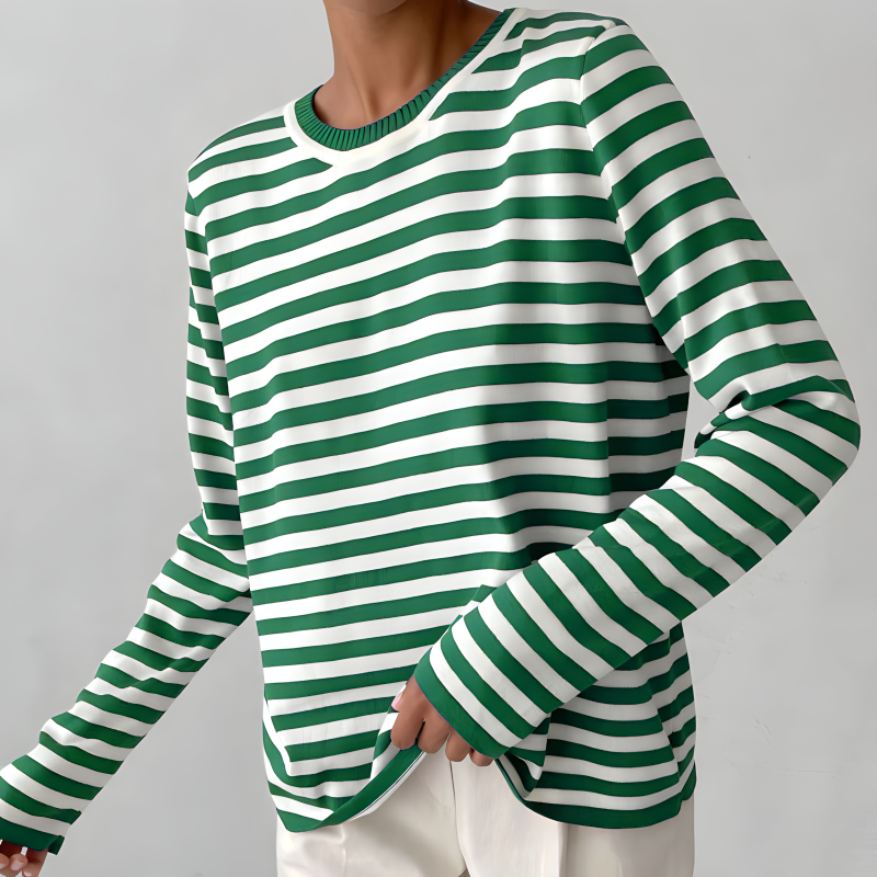 Women's Winter Knitted Striped Sweater – BN