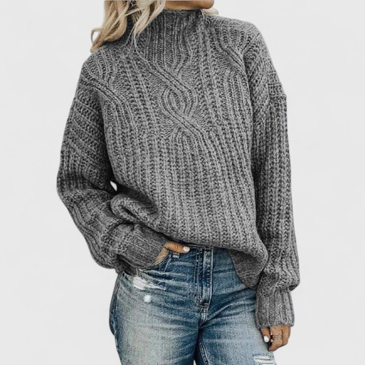 Women's Loose Fit Cable Knit Sweater – Casual Style – Brand New