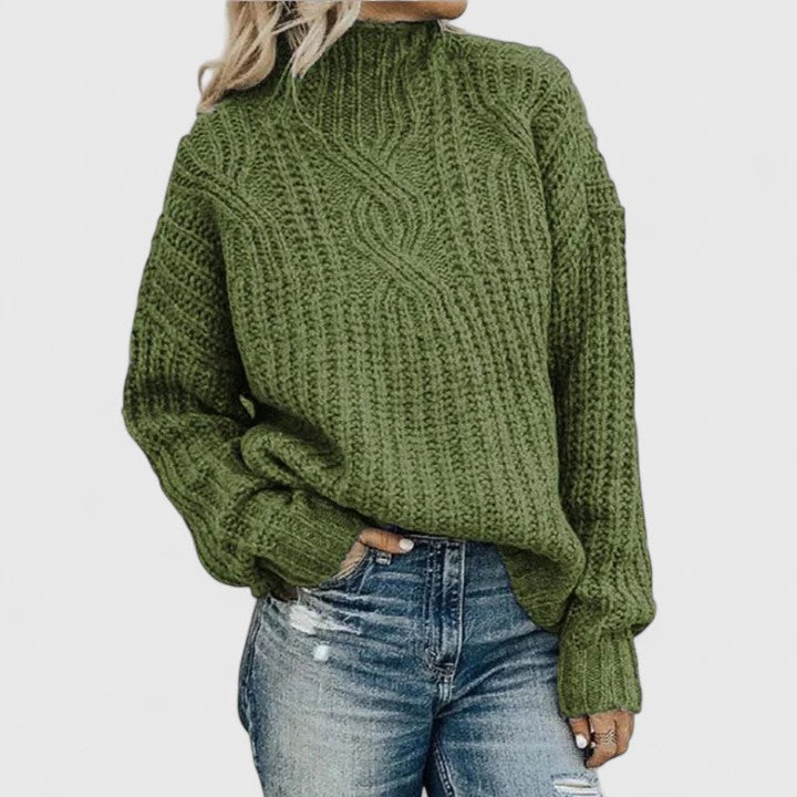 Women's Loose Fit Cable Knit Sweater – Casual Style – Brand New