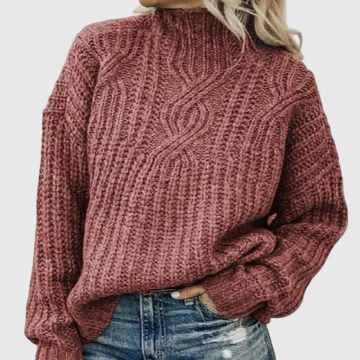 Women's Loose Fit Cable Knit Sweater – Casual Style – Brand New