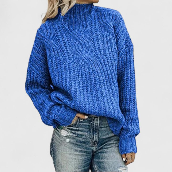 Women's Loose Fit Cable Knit Sweater – Casual Style – Brand New