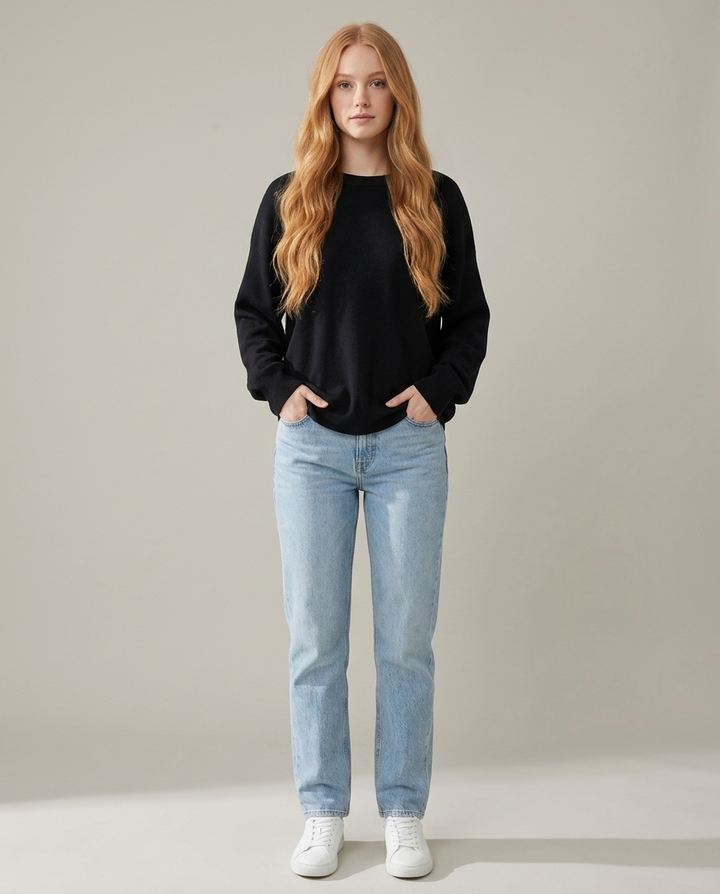 Women's Relaxed Fit Cotton Blend Sweater – Winter Collection – BN