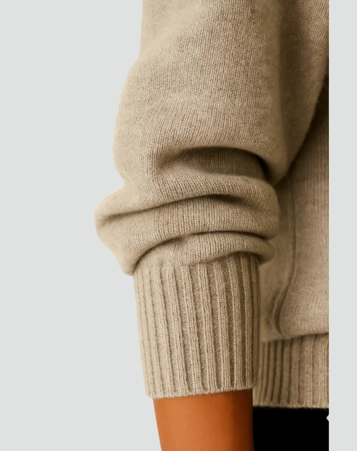 Women's Winter V-Neck Ribbed Cuff Sweater – BN