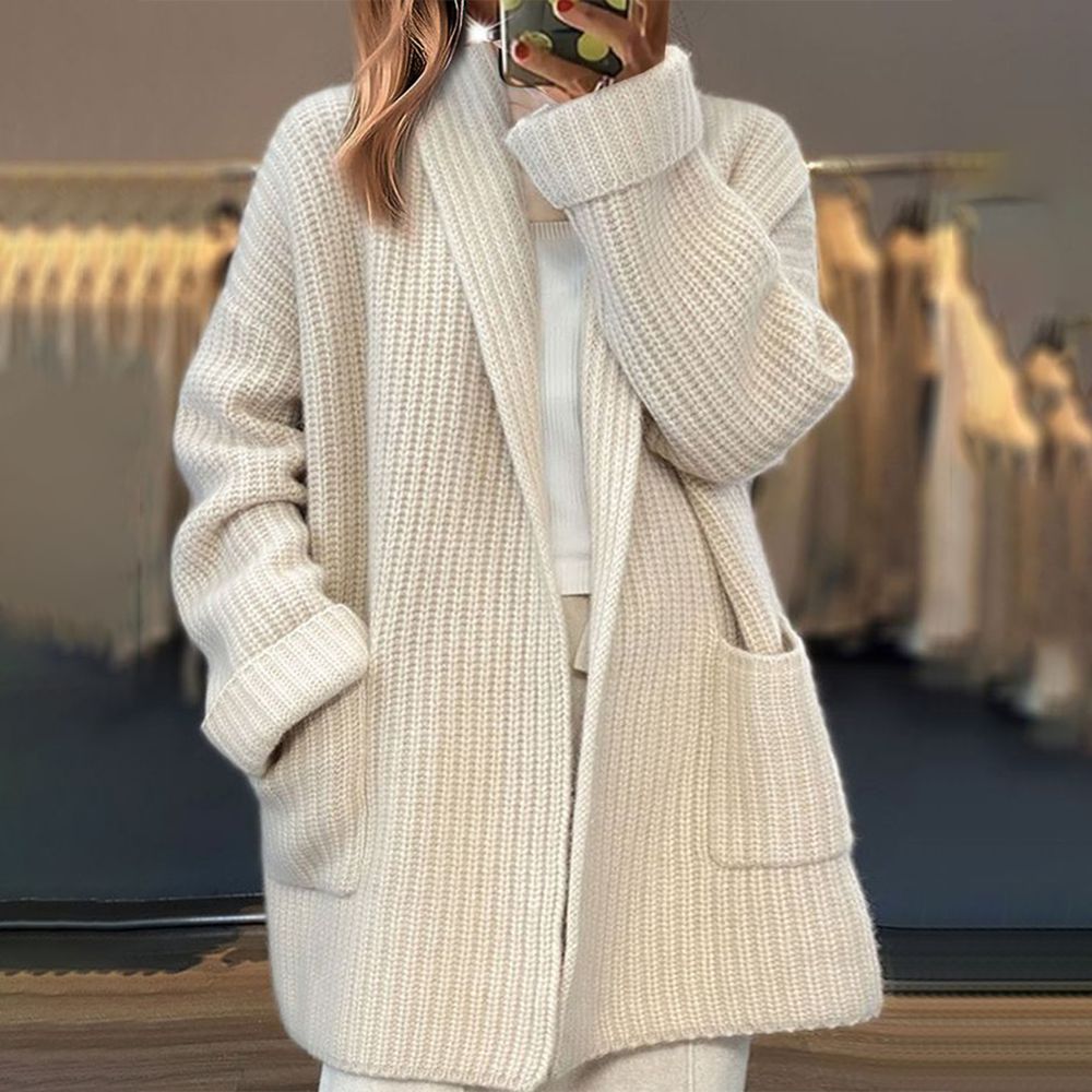 Casual Long Sleeve Women's Knitted Cardigan - BN