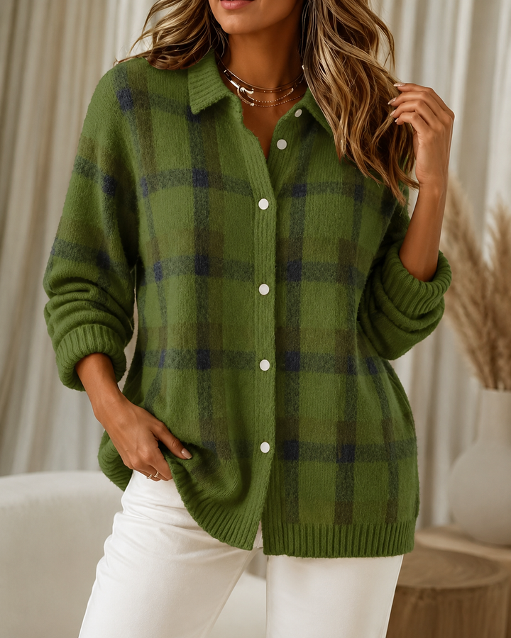 Casual Check Pattern Knitted Gilet for Women – BN