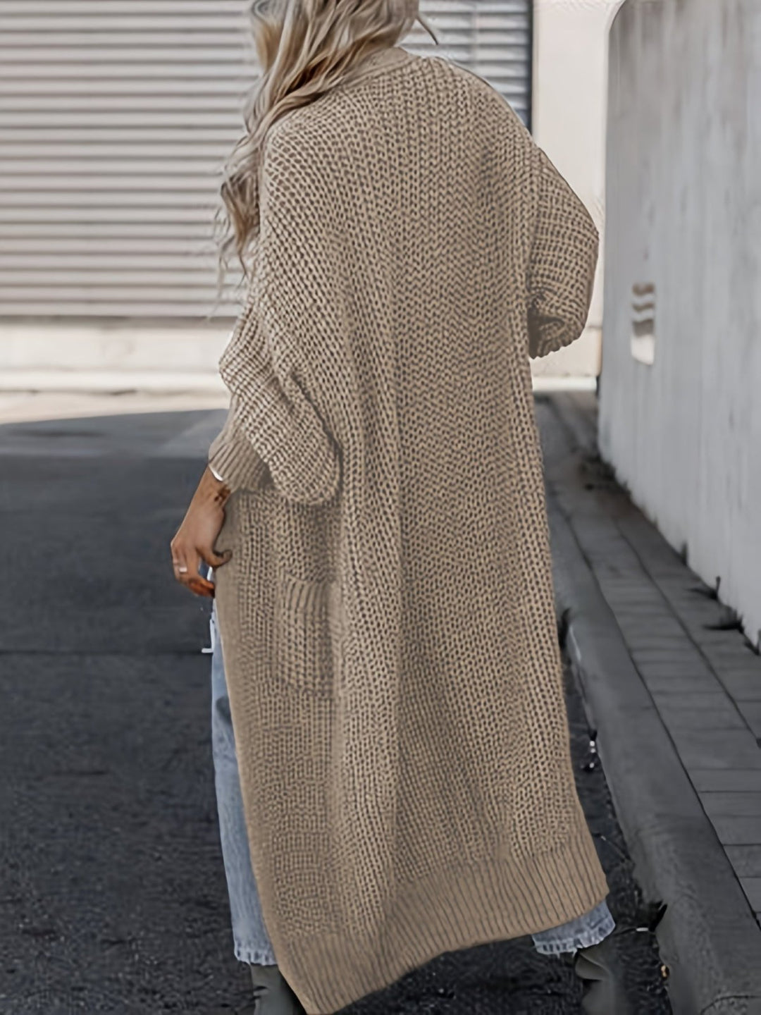 Casual Long Open Front Cardigan with Pockets – BN