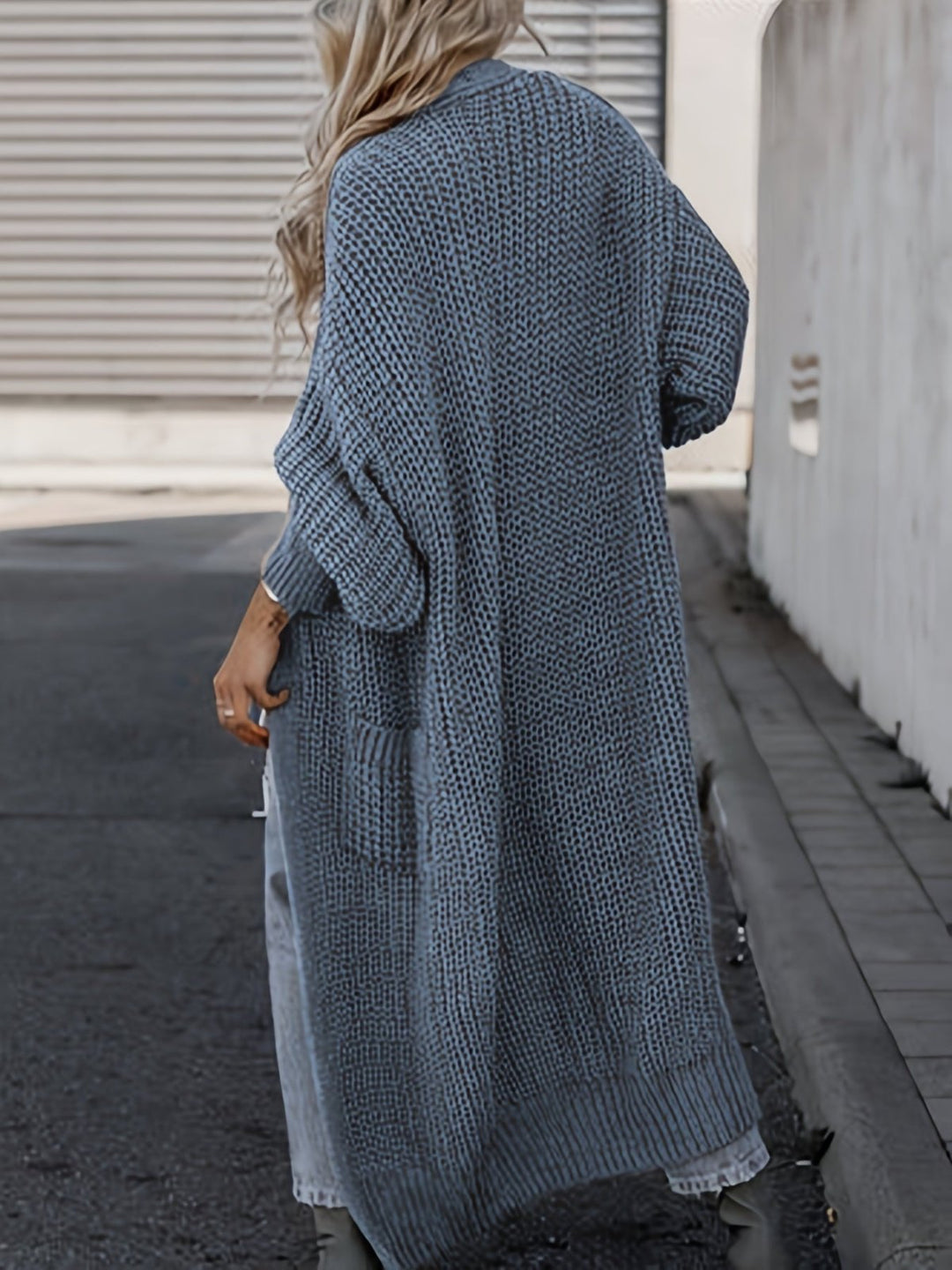 Casual Long Open Front Cardigan with Pockets – BN