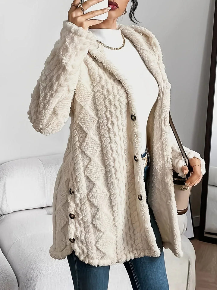 Casual Women's Hooded Oversized Fleece Gilet with Buttons – BN
