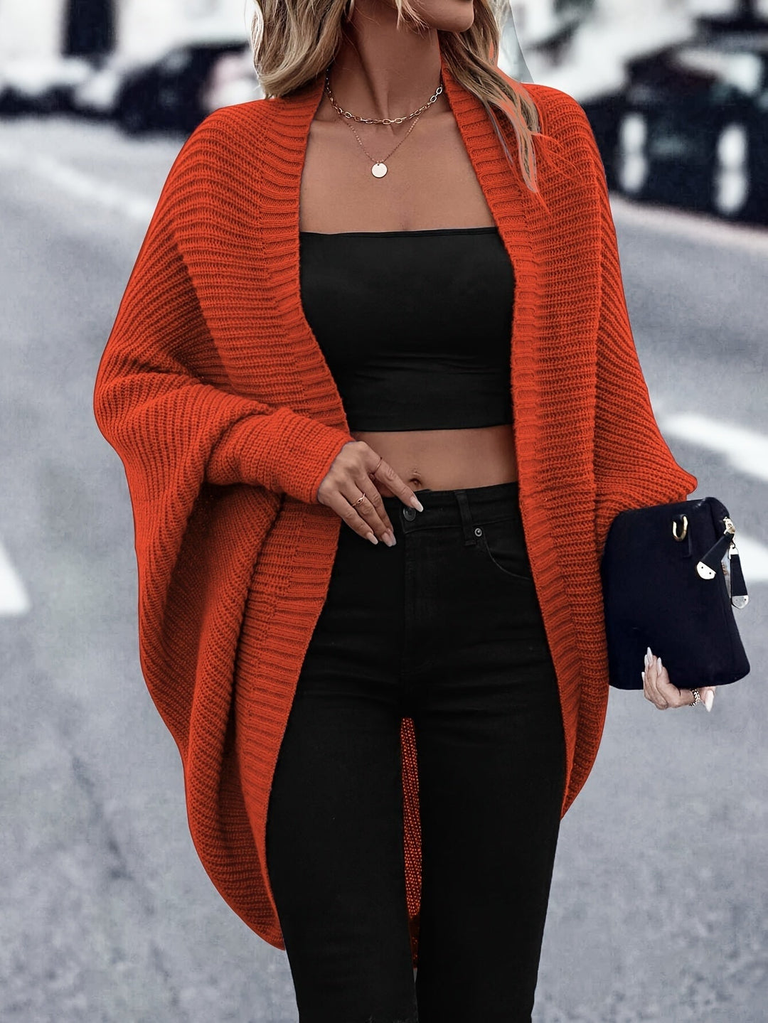 Women's Oversized Chunky Knit Batwing Cardigan – Winter Collection – BN