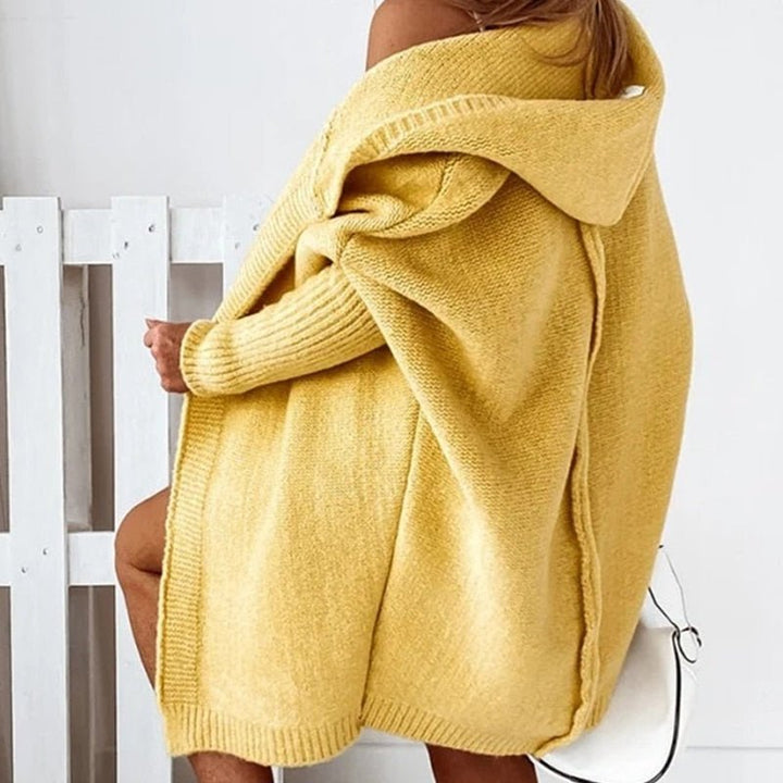 Women's Oversized Hooded Knitted Cardigan – Casual Style – BN