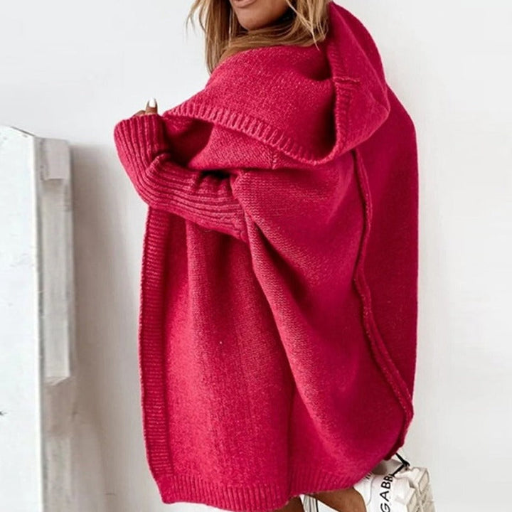 Women's Oversized Hooded Knitted Cardigan – Casual Style – BN