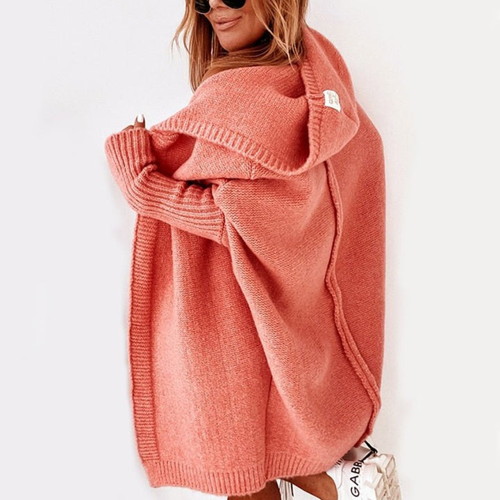 Women's Oversized Hooded Knitted Cardigan – Casual Style – BN