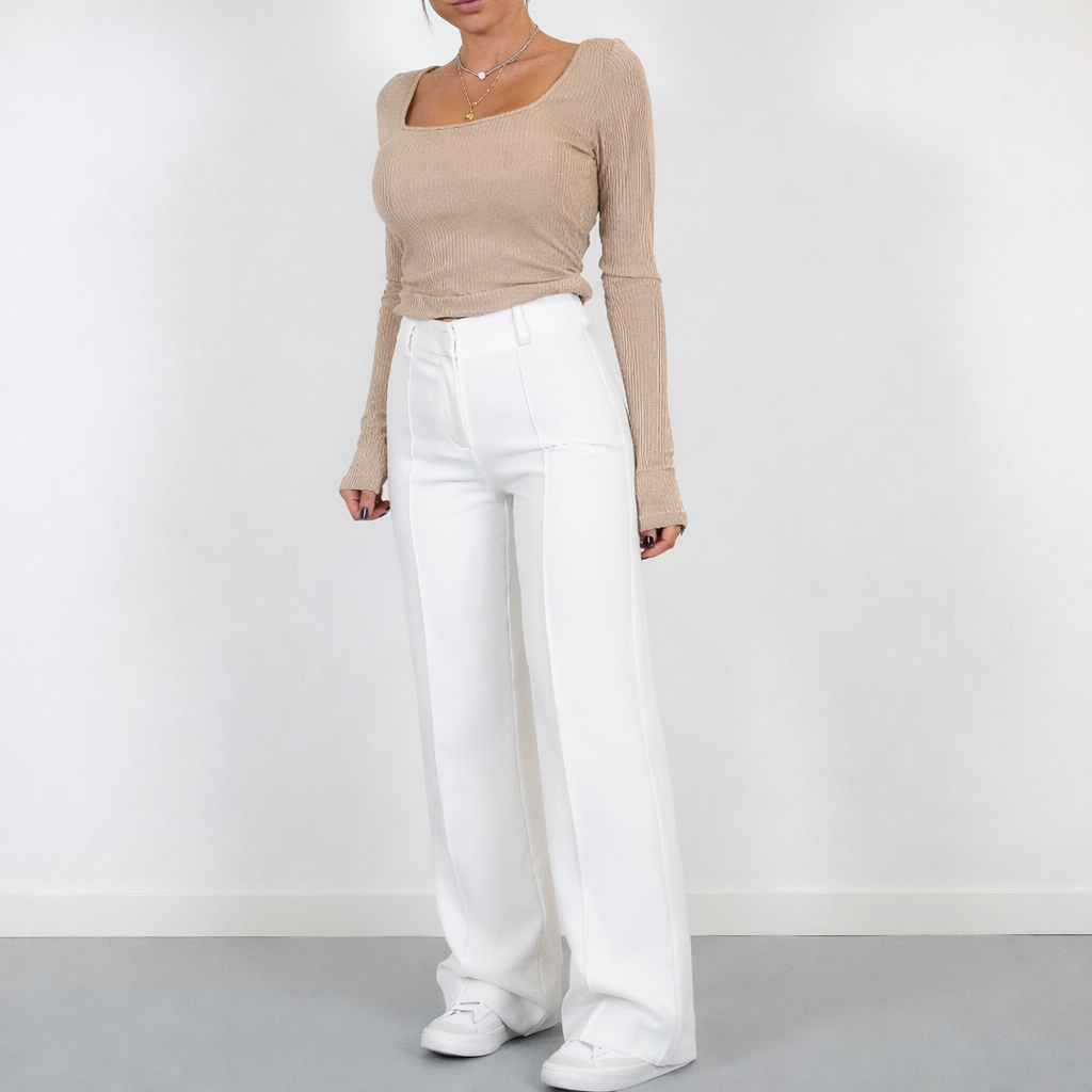 Isolde | High-Waisted Straight-Leg Trousers
