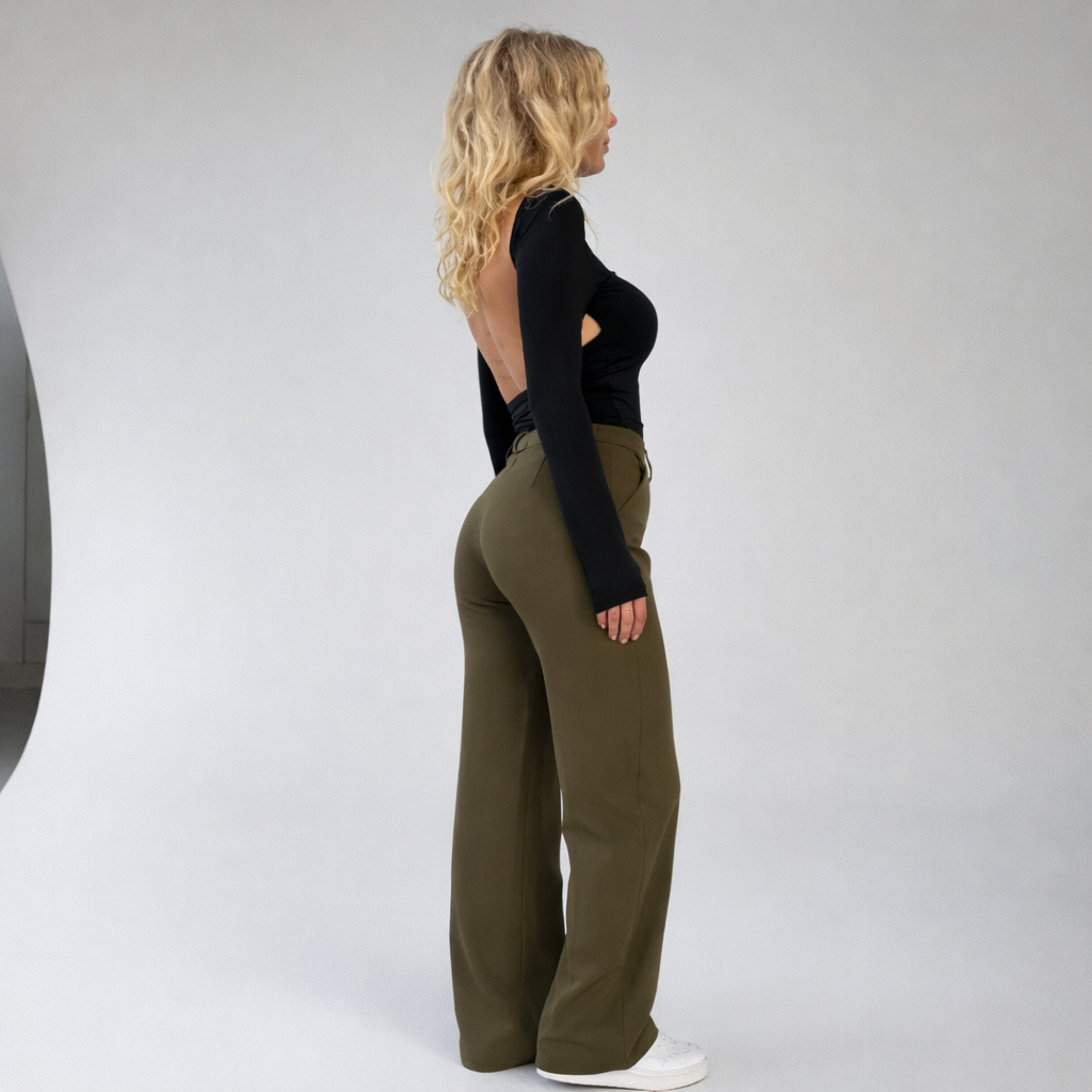 Isolde | High-Waisted Straight-Leg Trousers