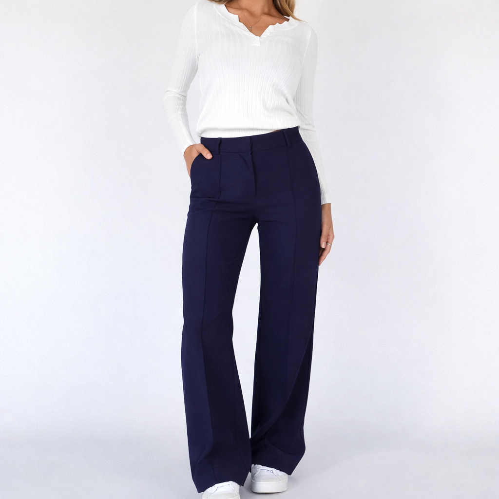 Isolde | High-Waisted Straight-Leg Trousers