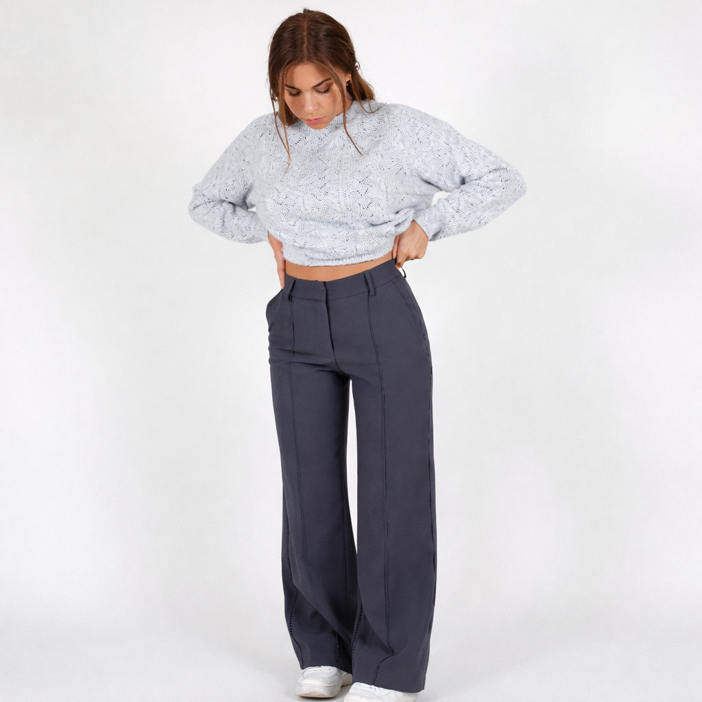 Isolde | High-Waisted Straight-Leg Trousers