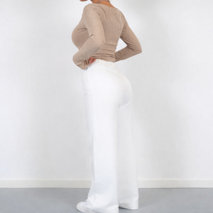 Isolde | High-Waisted Straight-Leg Trousers