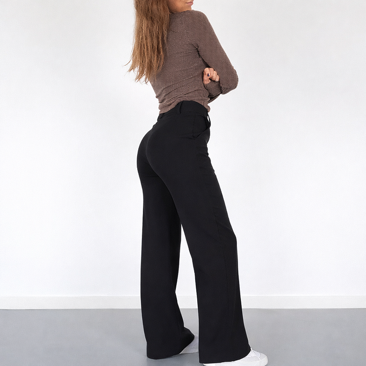 Isolde | High-Waisted Straight-Leg Trousers