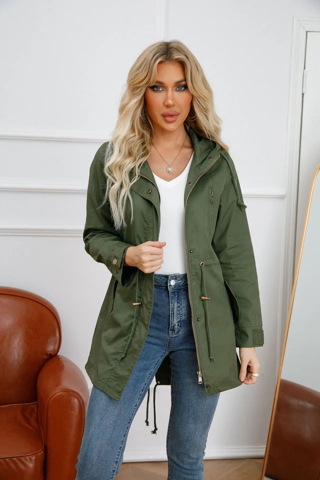 Fay | Hooded Cotton Trench Coat