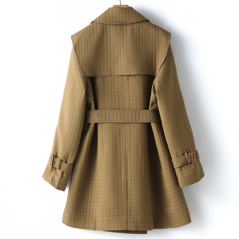 Claire | Belted Checked Trench Coat