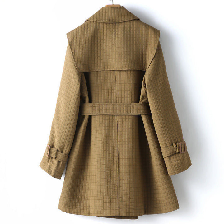 Claire | Belted Checked Trench Coat