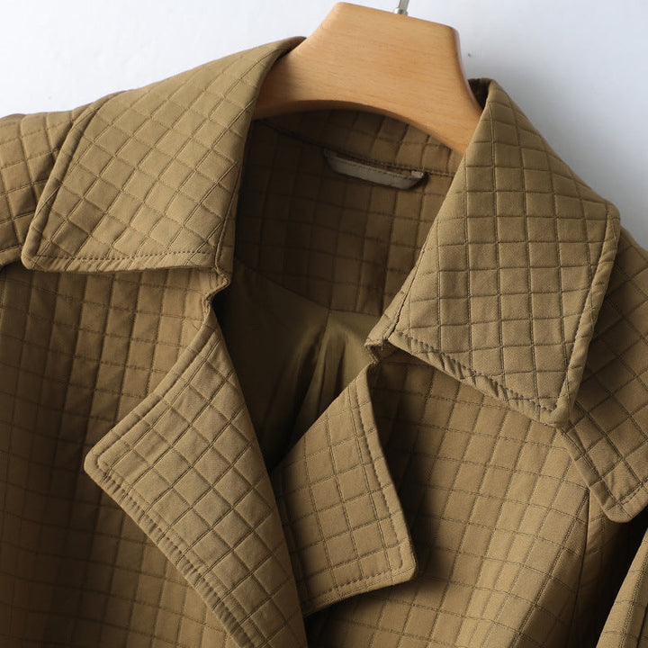 Claire | Belted Checked Trench Coat