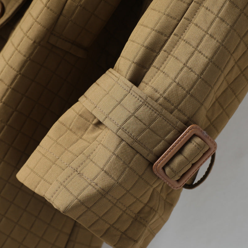 Claire | Belted Checked Trench Coat