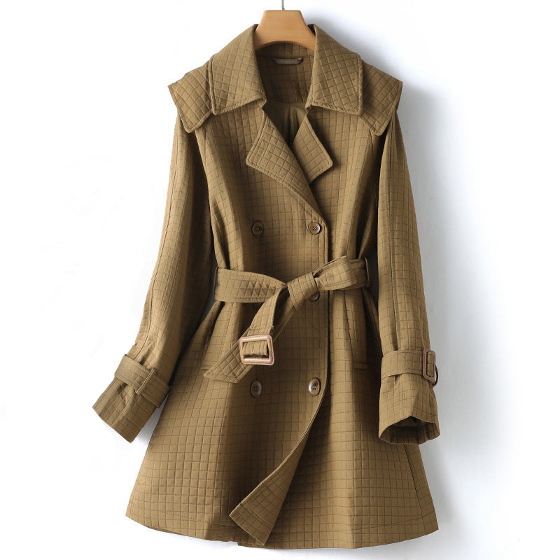 Claire | Belted Checked Trench Coat