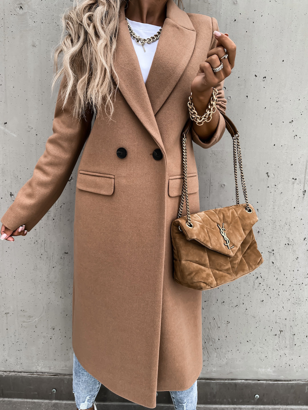 Dayna | Stylish Button-Detail Trench Coat