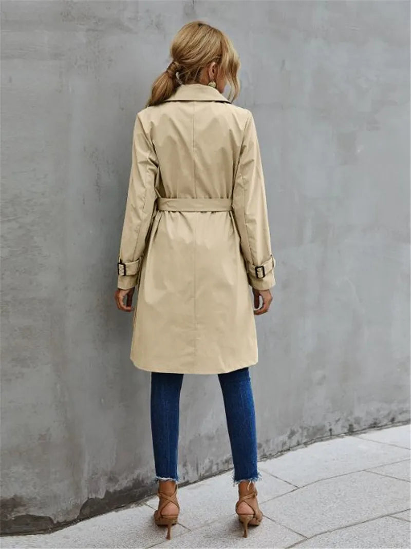 Dawn | Double-Breasted Trench Coat Featuring a Waistband