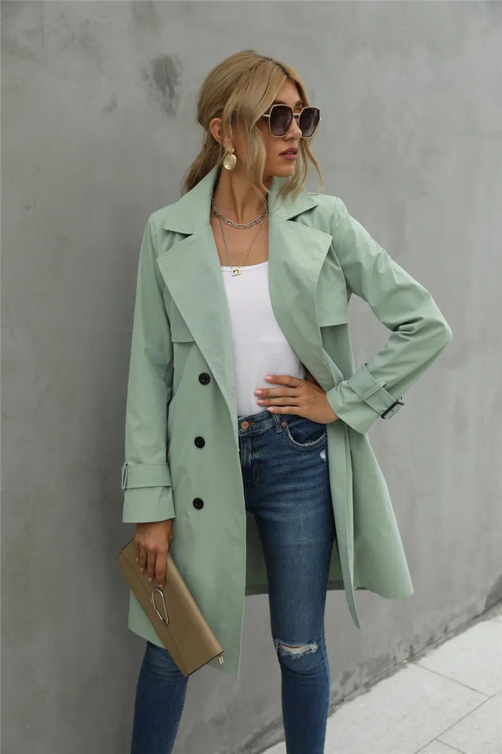 Dawn | Double-Breasted Trench Coat Featuring a Waistband