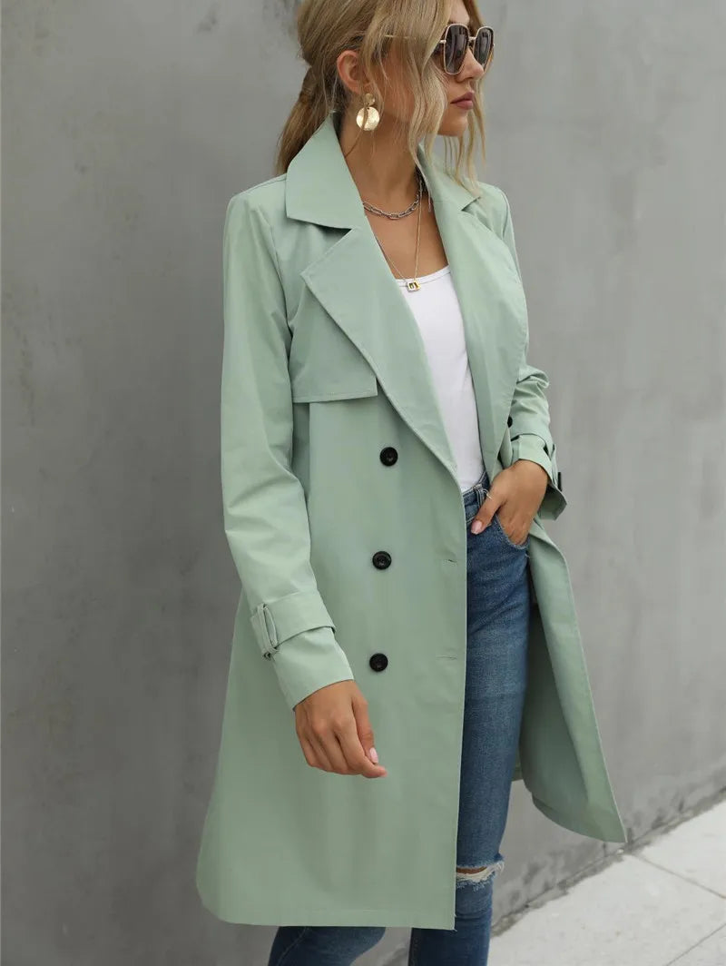 Dawn | Double-Breasted Trench Coat Featuring a Waistband